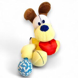 Garfield Baby Odie Plush Stuffed Animal in Diaper Holding Rattle 10"